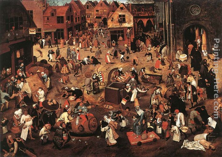 Battle of Carnival and Lent painting - Pieter the Younger Brueghel Battle of Carnival and Lent art painting